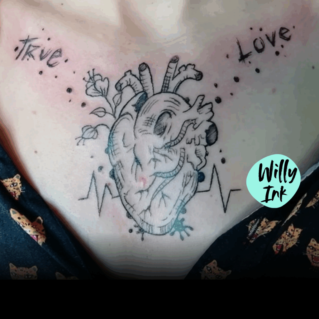 tatouage coeur graphique trashpolka
