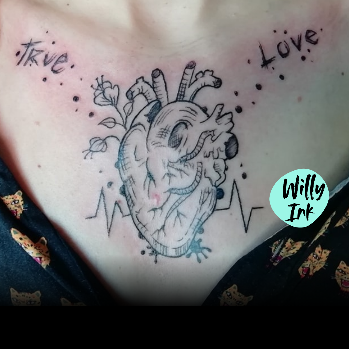 tatouage coeur graphique trashpolka