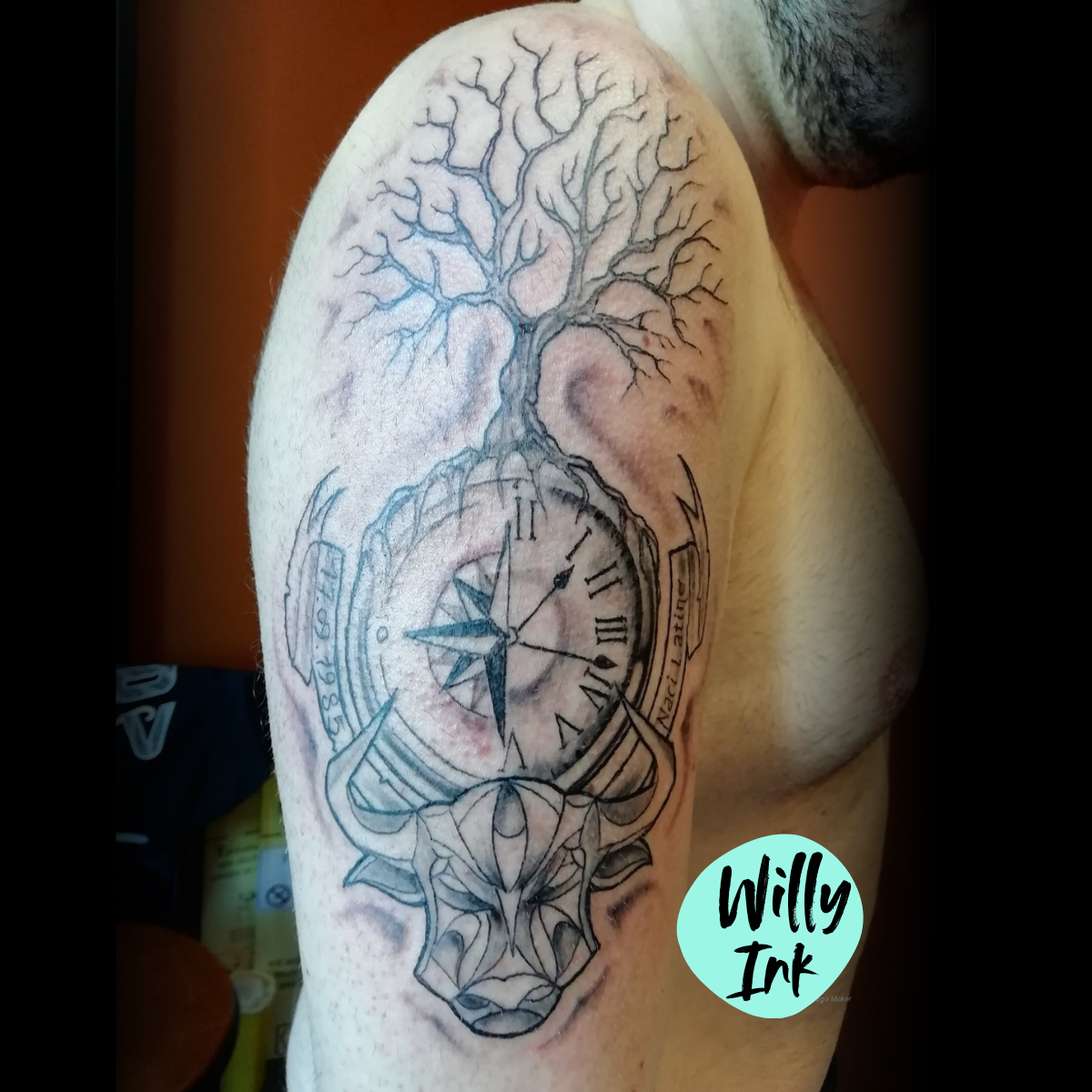 tatouage steampunk horloge teaureau lyon