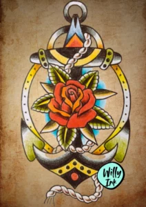 13 flash tattoo lyon vintage oldschool ancre
