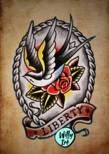 4 flash tattoo lyon vintage oldschool oiseau