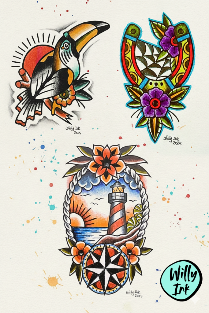 dessin flash tattoo vintage oldschool lyon 10